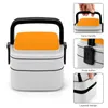 Servis Dark Orange Double Layer Bento Box Portable Lunch för barnens skolbakgrund