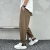 Men's Pants LEVIORTIN Korean Style Straight Cotton Linen 2024 Summer Solid Color Versatile Comfortable Drawstring Trousers