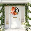 Dekorativa blommor Pumpa Fall Door Wreath Cafe Celebration Front Ornament