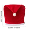 Chair Covers Christmas Cover Red Santa Hat Dining Back For 2024 Year Party Kitchen Table Home Decorations 60x50