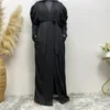 Etniska kläder Elegant svart abaya khimar dubai kaftan muslimska kvinnor hijab abayat islamisk mantel kalkon kimono afrikanska klänningar för