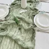 5st Sky Blue Semisheer Gaze Wedding Table Runner Vintage Cheesecloth Dining Party Christmas Banquets Arches Cake Decor 240322