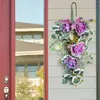 Decorative Flowers Spring Wreath Door Hanging Simulation Purple Upside Down Ornaments Home Front Living Room Window Suction Cups