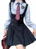 Japanische Kawaii JK Schuluniform Sommer Nettes Dünnes Hemd Uniform Sets Solide Graduati Schule Mädchen Cosplay Strap Rock Kostüm x1DQ #