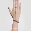 Armbanden MASW Moderne set sieraden Slangarmband met ring Hot Sale Cool Style Origineel ontwerp Zwarte PU-armband Vinger voor vrouwelijke vrouwen