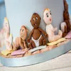 Pişirme kalıpları sevimli bebek şeklindeki şeker dönüştürülmüş kek silika jel kalıp diy jöle sabun çikolata aracı wmj-927