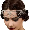 Заколки для волос для свадебного душа, цепочка на голову на лоб, повязка на голову, женский свадебный головной убор, блестящие женские украшения