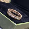 Designer V Gold Van High Edition Hot verkopen Tienduizend bloemen Gerolde rand Diamant paar ring dik vergulde 18k mode gepersonaliseerde wijsvinger 0okm