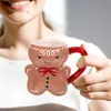 Wine Glasses Ceramic Coffee Cup Gingerbread Man Shape Mug Christmas Household