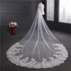 Misshow White White Pacile Bodge Veils Lunghezza Cattedrale Velio da sposa con pettine 1 LG Woman Ilusi Tulle X0QP#