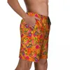 Мужские шорты Купальники в стиле фанк Пейсли доска Летние яркие цветы Стильные короткие штаны Мужские дышащие плавки для серфинга