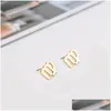 Stud Fashion 12 Takımyıldızı Küpe Klasik Sier Gold Zodyak İşaret Küpe Mücevher Hediye Kartı Damla Teslimat Dhhwa