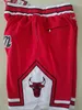 Mens'chicago''bulls''Shorts Basketball Retro Mesh Haftowane swobodne szorty na siłownię sportową czerwone 002