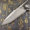 A6712 Högkvalitativ flipper fällkniv Damascus stålblad CNC G10 Handle Bollbärande utomhuscamping Vandring Fiske EDC -mappknivar