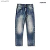 Men's Jeans Autumn and winter Selvedge torn jeans heavy-duty Japanese Distressed jeans heavy-duty craft denim pants high-end fashionable mens top tier jeansL2403