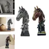 Figurines décoratives Tête de Cheval Statue Art Moderne Collection de Figurines Sculpture Animale Ornement de Bureau pour étagère Chambre Salon Maison