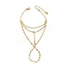 Urok bransolety mtilayer boho cekin łańcuch łańcucha Tassel Pierścień dla kobiet vintage podłączona wiązka wiązki bransoletki biżuteria dar dhpzx