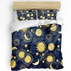 Bedding Sets Sun Moon Universe Sky Set 3pcs Boys Girls Duvet Cover Pillowcase Kids Adult Quilt Double Bed Home Textile