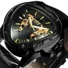 WINNER Official Watches Mens Automatic Mechanical Watch For Men Top Brand Luxury Skeleton Triangle Gold Black 210329282q