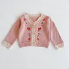 Vestes Enfant Bébé Filles Tricot Cardigan Fleur Broderie Automne Hiver Infantile Fille Pull Manteaux Drop Livraison Enfants Matern Dh6Ks