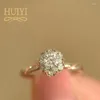 Anelli a grappolo HuiYi Anello in argento sterling 925 Diamanti Moissanite con certificato Gioielleria raffinata Fidanzamento di nozze per le donne