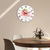 壁時計のパーソナライズされた時計木製の丸いカスタムテキストウッドベッドルームリビングルームキッチンホームオフィス
