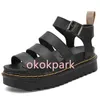 Women Fashion Foam Rubber platform sandals leather Sole Gear Hollow Toe Cap Ladies sandles Casual beach Heightening ROMAN Martin Sandals Gladiator