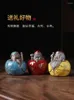 Decorative Figurines Three Star Ceramic Crafts Of Fortune And Longevity Give Small Birthday Gifts To The Elderly Elders