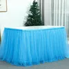 Table Skirt Birthday Banquet Party Star Sequin Decoration Gauze Decorations Skirting Tulle Green Red