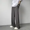Letnie plisowane spodnie Mężczyźni Modna modyfikowana lodowa jedwabna japońska streetwear Hiphop luźne proste męskie spodnie 240326