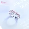 Кольца-кластеры, стерлинговое серебро 925 пробы, вишневый цвет, цветок, ювелирные изделия на палец, женская мода, модная открытая капля