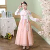 Abbigliamento tradizionale coreano Ragazze Hanbok Ricamo Manica Lg Costume di danza antica Performance sul palco Retro Court Dr o104 #