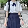 jk Uniform Full Set Basic Uniform Solid Color Shirt Suit School Pleated Skirt Female Summer College Skirt x4HF#