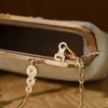 zijde borduurwerk antieke metalen slot tas antieke witte chegsam hanfu tas handtas geneigd schoudertas R8wy #