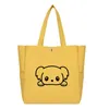 Shopping Bags Cute Dog Face Letters Funny Printed One-shoulder Bag Large Capacity Ladies Tote Canvas Women Pet Style