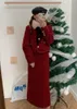 Vestidos de trabalho femininos inverno gola de pele sintética jaquetas quentes saias finas 2 peças conjunto coreano elegante casacos sólidos terno de natal único breasted
