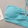 2024 NOWOŚĆ Special Fabric Dot Cloth Blue One Place Swimsuit Bikini Sexy Pasp Bikini Women