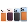 Voor Magsafe magnetisch lederen slotkaarthouder Wallet Case voor iPhone 15 Pro Max 14 13 12 11 voor Samsung S24 Ultra -accessoires