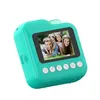 Crianças câmera digital impressão de vídeo instantânea para mini impressora térmica presente de aniversário brinquedos meninas meninos fácil de usar-azul