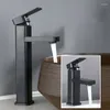 Robinets d'évier de salle de bains, robinet noir mitigeur d'eau froide, lavabo de peinture en acier inoxydable, robinet de maquillage à trou unique, lavabo