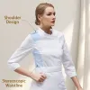 Keuken Kleding Mouw Werkende Jas Chef Uniform Vrouwelijke Ademende Hoteljas Bakkerij Koken Lg Restaurant Catering m8fP #