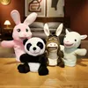 Hand Finger Puppet Kawaii Animal Plush Doll Educational Baby Toys Bunny Rabbit Alpaca Donkey Panda Soft Toy Stuffed Doll Gift