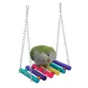 Other Bird Supplies Parrot Wooden Hanging Birds Swing Reliable Hammock Climbing Ladders Perches Toy For Parakeet Cockatiels Cage