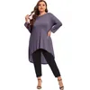 plus la taille Lg manches Casual Hi Low Blouse Lg Loose Fit Flare Printemps Automne Swing Tunique Tops Grande Taille Vêtements T-shirt 6XL y1bG #