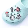 Shoe Parts & Accessories Black Letter Designer Charm Decoration Pvc Charms Fit Wristbands Kids Gift Drop Delivery Shoes Dhaoi