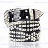 Belts Punk style womens screw belt Y2K rhinestone womens belt PU leather womens belt decoration T240330