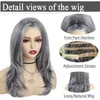 Nxy Vhair Wigs Gnimegil Long Curly Synthetic for Women Grey Natural Hair Wig Female Cosplay Sexy Halloween Costume Gift Elder 240330