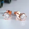 Boucles d'oreilles classiques en Mossanite, 1Ct, 6.5Mm, vis arrière, bijoux en argent Sterling VVS Moissanite, clou d'oreille en diamant pour hommes et femmes