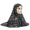 Beanie/Skull Caps Maat M Een Stuk Amira Moslim Vrouwen Hijab Instant Sjaal Print Tulband Islamitische Gebed Hijaabs Sjaal Wrap Pl O Dhgarden Dhjry