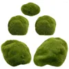 Dekorativa blommor Faux Plant Decor Simulated Moss Stone Flocked Lawn Micro Landscape Ornament Decoration (5st) Ball